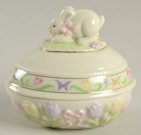 Lenox Annual Easter Egg Box Bunny Finial Box - Boxed