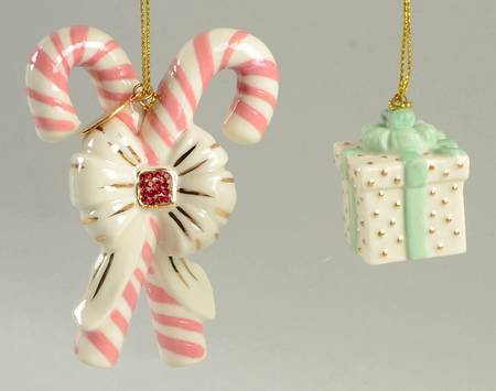 Lenox Lenox Christmas Ornament Sparkling Candy Canes-Set Of 2-Club - With Box