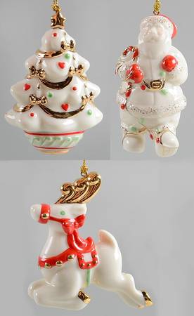 Lenox Lenox Christmas Ornament Santa, Reindeer, Tree-Set Of 3 - Boxed