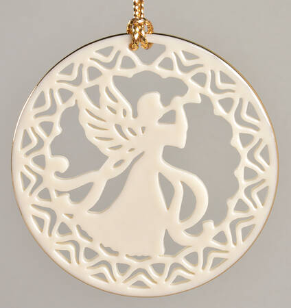 Lenox Yuletide Ornaments (Older) Christmas Angel-Angel With Horn - Boxed