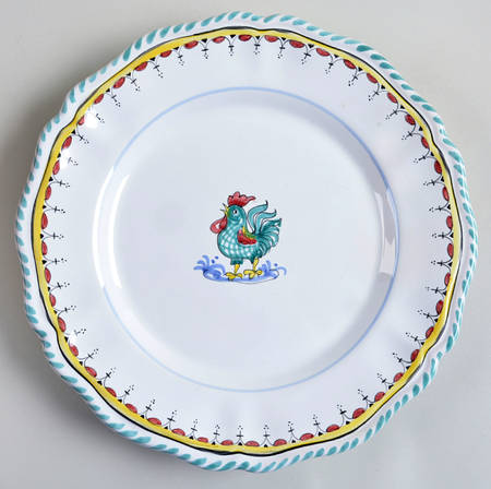 Orvieto Green Rooster by Cama (Deruta Italy)