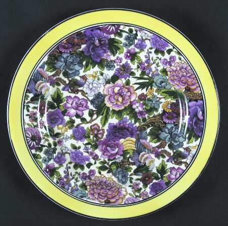 Purple Chintz (Yellow Band) by Crown Ducal