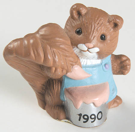 Hallmark Merry Miniatures 1990 Squirrel With Paint Can - Boxed