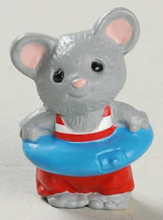 Hallmark Merry Miniatures 1990 Mouse/Innertube Mouse - No Box