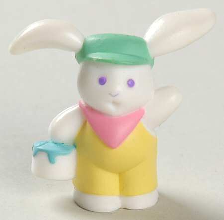 Hallmark Merry Miniatures 1990 E Bunny With Paint Can - With Box