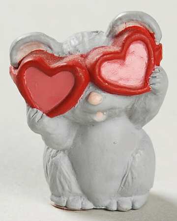 Hallmark Merry Miniatures 1990 Grey Mouse With Sunglasses - Boxed