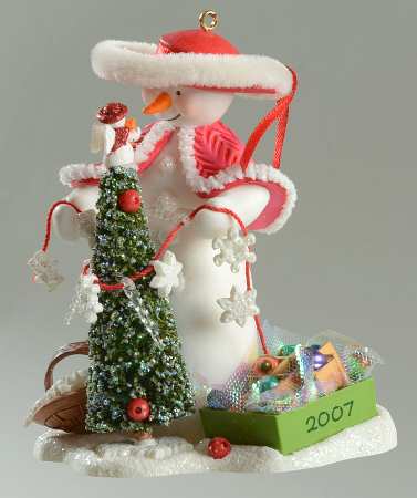 Hallmark Collectors Club Ornament Decorating Snow Lady - Boxed