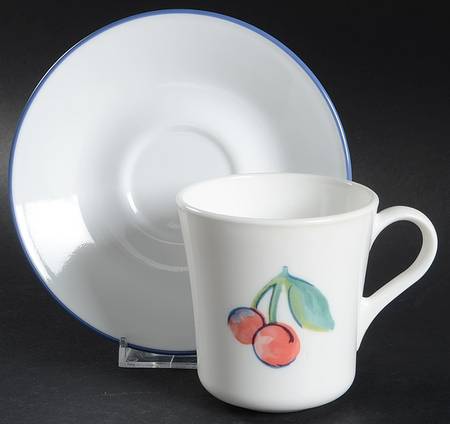 Corning Fruit Too (Corelle) Flat Cup & Saucer Set