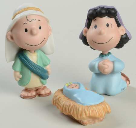 Hallmark Peanuts Gallery The Holy Family - 3 Pc Set - Boxed