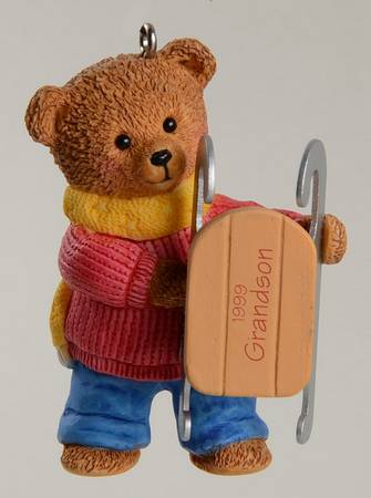 Hallmark 1999 Hallmark Christmas Ornaments Grandson-Bear With Sled - Boxed