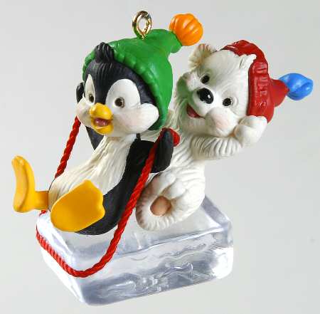 Hallmark 1999 Hallmark Christmas Ornaments Sleddin' Buddies-Penguin And Polar Bear - Boxed