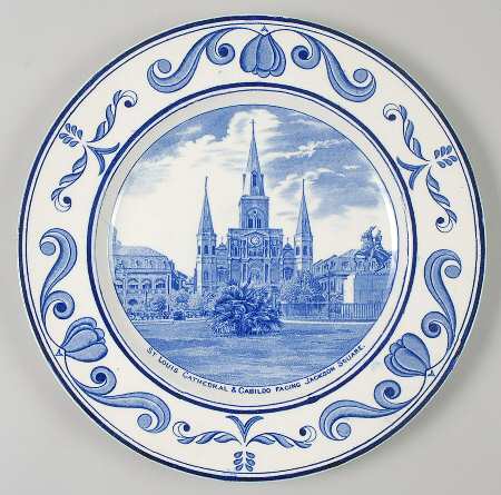 Scenes of Old New Orleans Blue by Crown Ducal
