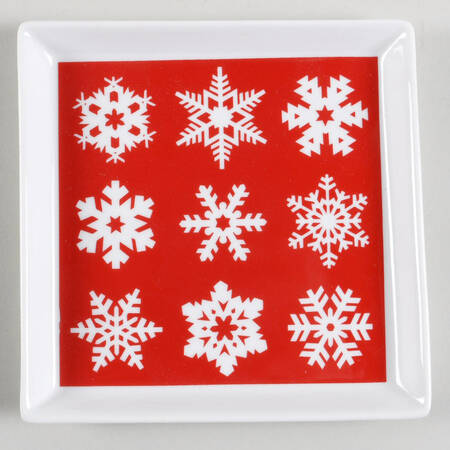 Snowflake Red (Canape Plate) by Crate & Barrel