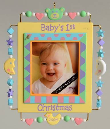 Hallmark 2004 Hallmark Christmas Ornaments Baby's First Christmas-Photo - Boxed