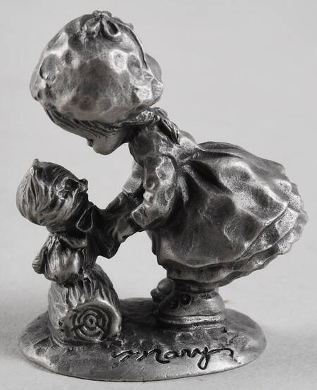 Hallmark Little Gallery Pewter Figurines Perfect Friendship - Boxed