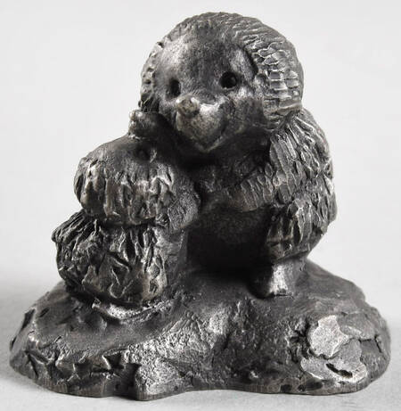 Hallmark Little Gallery Pewter Figurines Hedgehog Pair - No Box