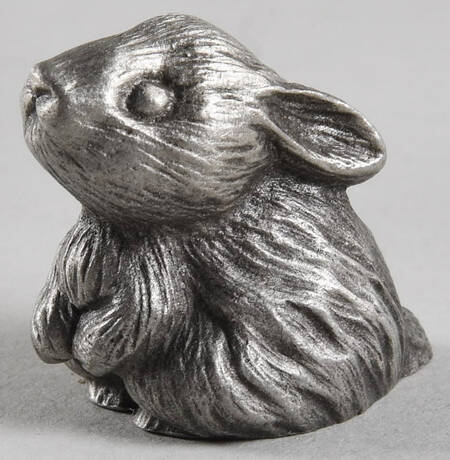 Hallmark Little Gallery Pewter Figurines Bunny Rabbit - Boxed