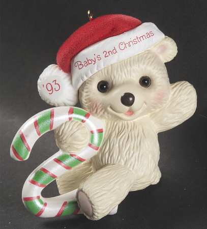 Hallmark Child's Age Collection 1993-Babys 2nd Christmas-Bear - No Box