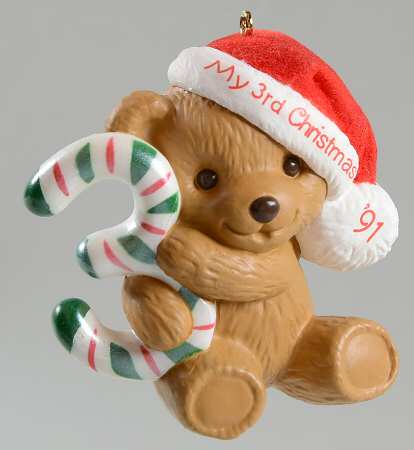 Hallmark Child's Age Collection 1991-Childs 3rd Christmas-Bear - Boxed