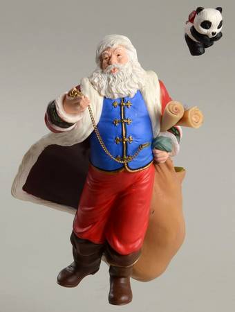 Hallmark Night Before the Night Before Christmas Santa Claus With Mini Panda Bear - Boxed