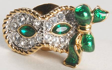 Swarovski SCS Member Jewelry Masquerade Trilogy Mask-Green - Boxed