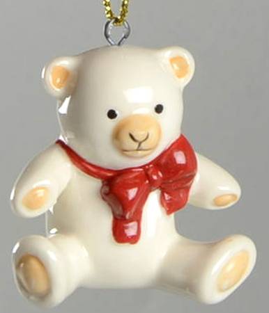 Lenox Christmas Memories Teddy Bear With Red Bow - No Box