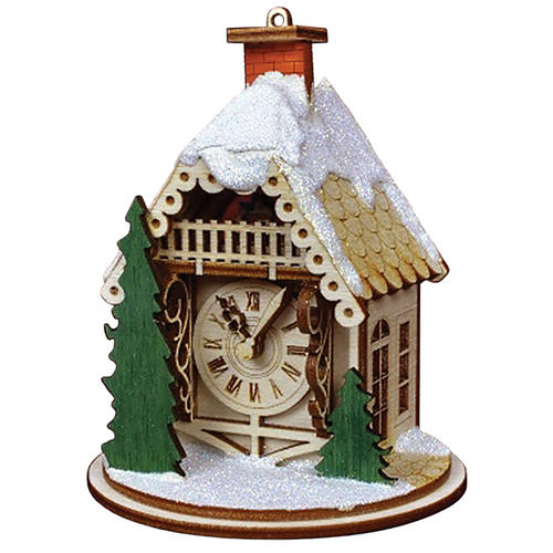 Old World Christmas (Newer) Ginger Cottages Alpine Time Clock Shoppe - Boxed