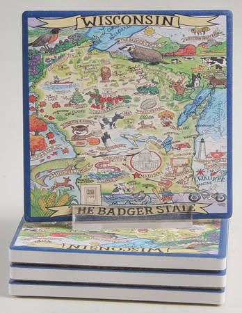 Certified International Adventure Destinations Coaster - Set of 4 Motif 7