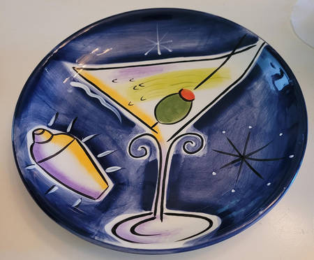 Martini Lounge Blue by Clay Art