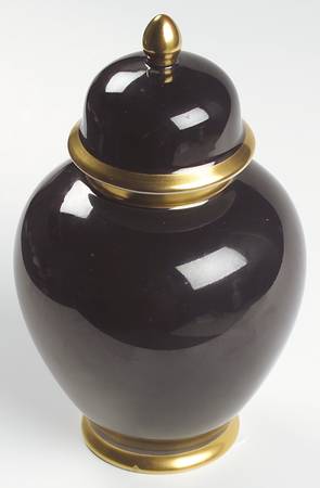 Fitz and Floyd Renaissance Black On White Large Ginger Jar & Lid