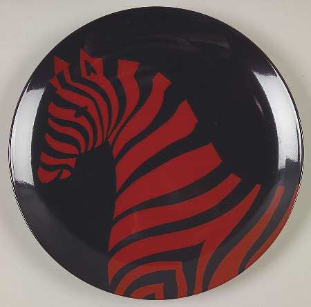 Zebra (Red On Black) by Fitz & Floyd