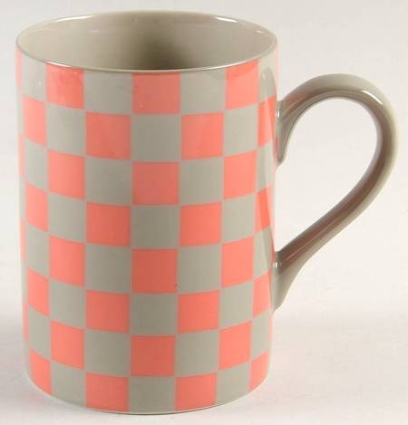 Checks (Greige on Apricot) by Fitz & Floyd