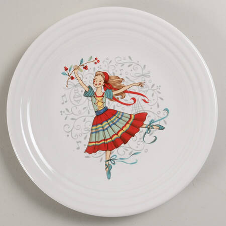 Fiesta Nutcracker Classic Rim Luncheon Plate, The Ballerina - Nutcracker Ballerina