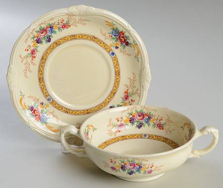 Grindley The Beatrice Footed Cream Soup Bowl & Saucer Set