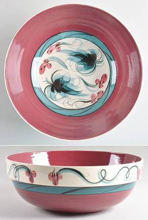 Gail Pittman Red Grapevine 10" Large Salad Serving Bowl