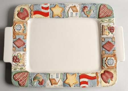 Gibson Designs Patchwork 19" Rectangular Serving Platter