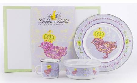 Chirp Girl Enamelware by Golden Rabbit Enamelware