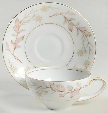 Harmony House China Woodhue Flat Cup & Saucer Set