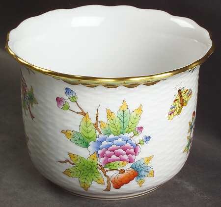 Herend Queen Victoria (Green Border) 3" Cachepot