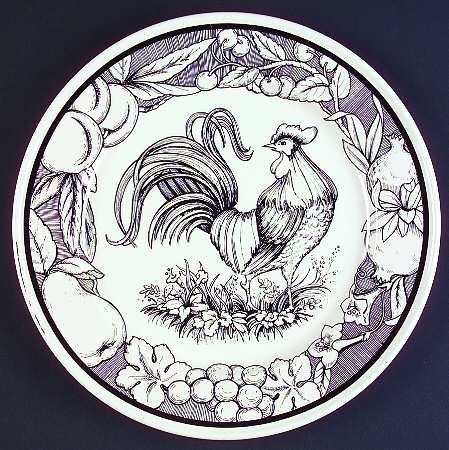 Black Rooster Toile by Haldon