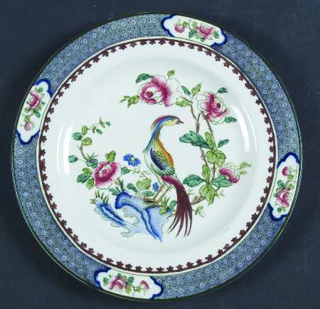 Rockery and Pheasant Blue Green by Sampson Hancock & Sons