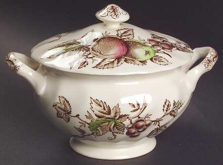 Johnson Brothers Harvest Time Brown Multicolor Sugar Bowl & Lid