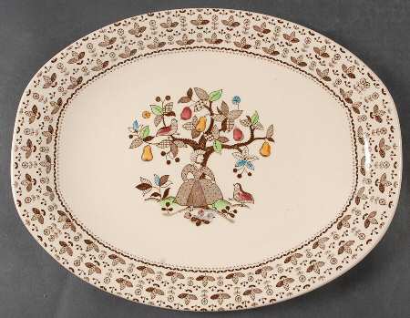 Johnson Brothers Sugar and Spice Brown 12" Oval Serving Platter