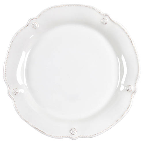 Juliska Berry & Thread Flared Whitewash Ceramic Dinner Plate