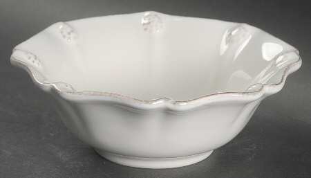 Juliska Ceramics Berry and Thread Whitewash Fruit/Dessert (Sauce) Bowl