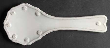 Juliska Ceramics Berry and Thread Whitewash Spoon Rest/Holder (Holds 1 Spoon)