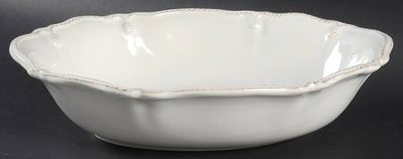 Juliska Ceramics Berry and Thread Whitewash 12" Oval Vegetable Bowl