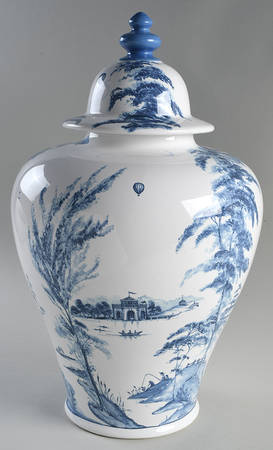 Juliska Ceramics Country Estate Delft Blue Large Ginger Jar & Lid