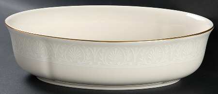 Lenox Courtyard Gold 10" Oval Vegetable Bowl