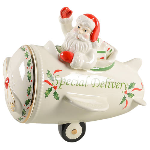 Lenox Countdown 'Til Christmas Airplane Cookie Jar - Ivory